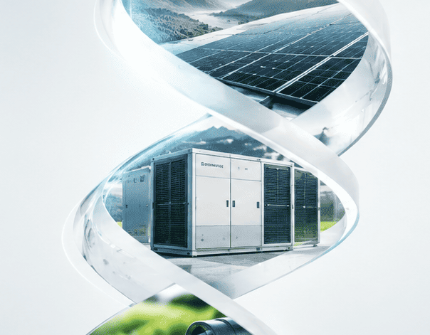 Double-helix DNA with solar panels and a power closet